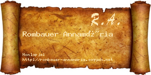 Rombauer Annamária névjegykártya