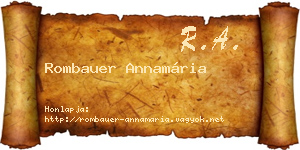 Rombauer Annamária névjegykártya